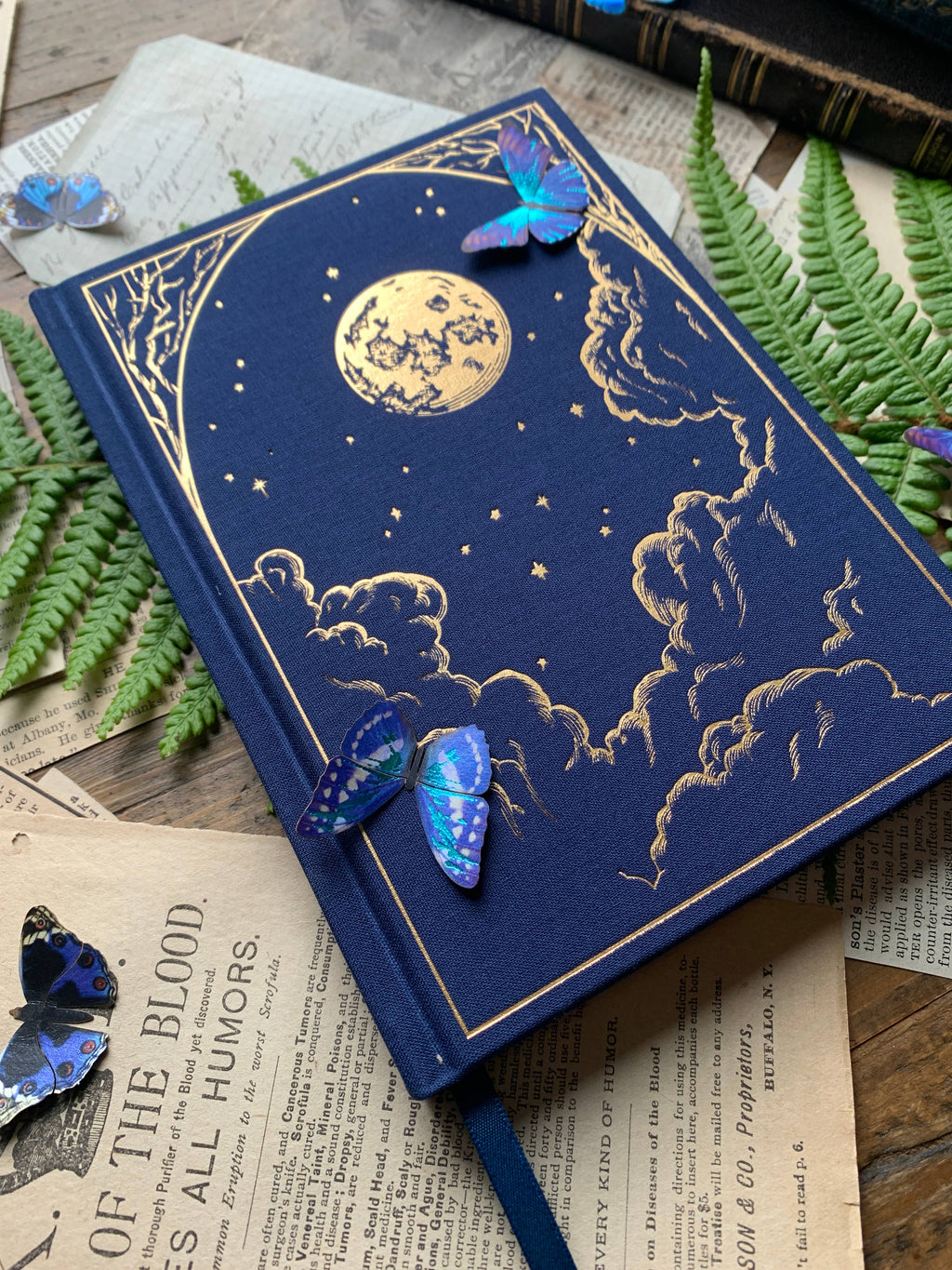 The Astronomer - B6 vegan blank notebook, 120gsm ivory paper: Gold