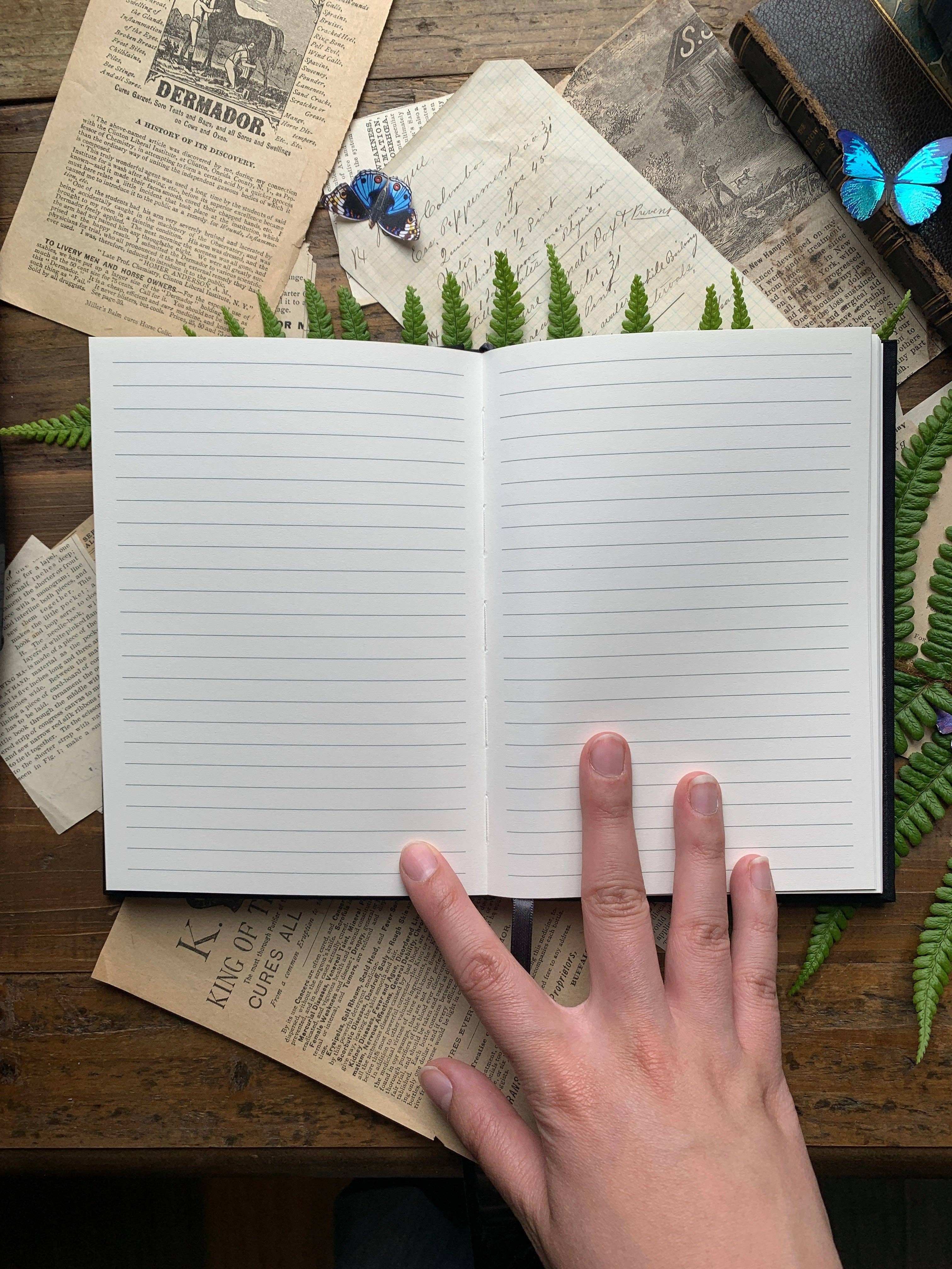 The Grimoire - B6 vegan lined notebook, 120gsm ivory paper: Silver